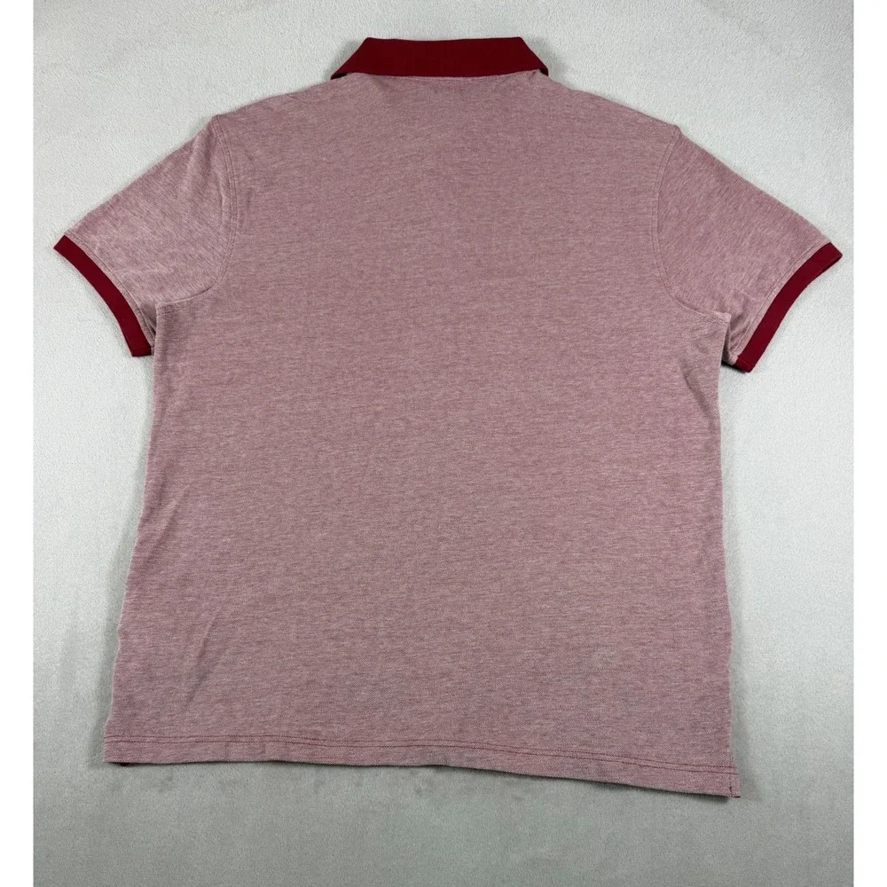 Levi's Men's Two-Tone Pique Polo Shirt With Script Embroidery Red Size XXL